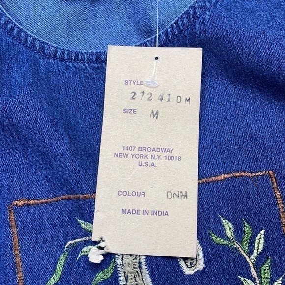 Vintage New Directions Feline Cat Denim Maxi Sleeveless Dress Size Medium NWT - Picture 12 of 12